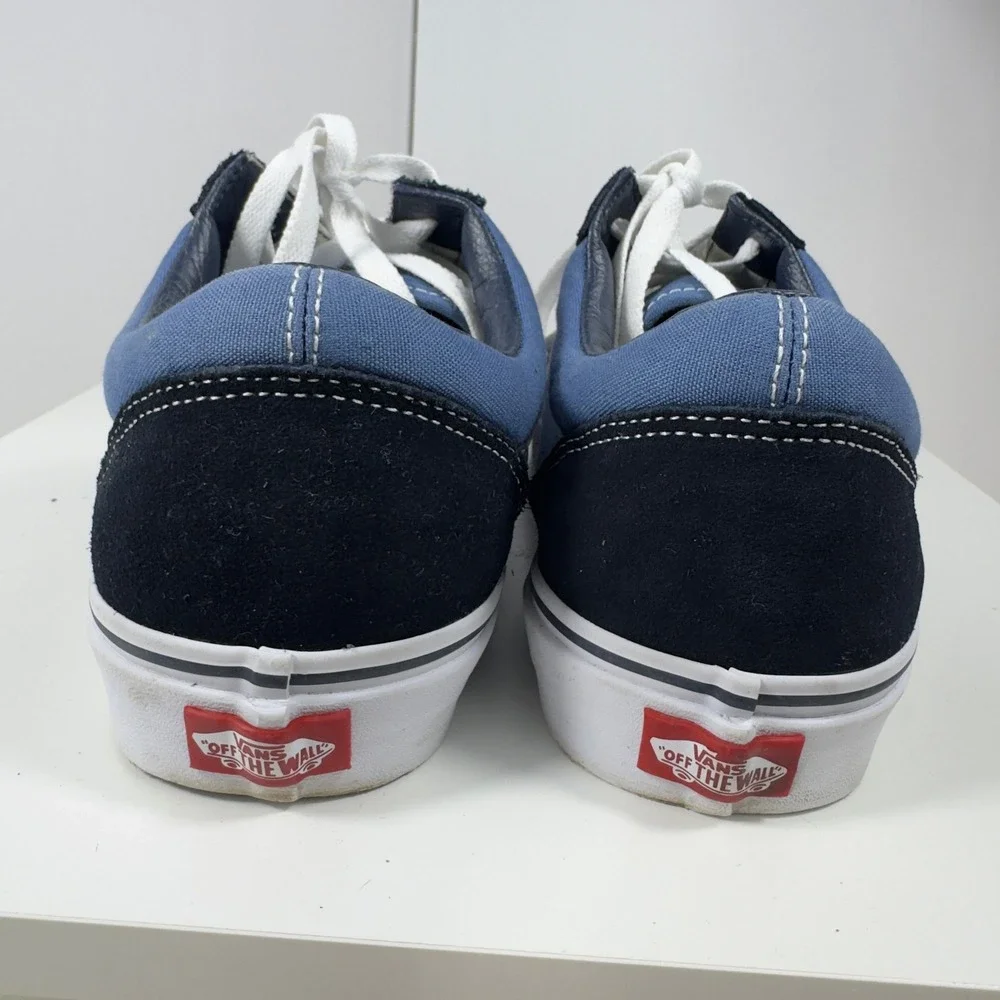 Vans Old Skool Sneakers Mens Size 12 Blue Navy Suede Canvas Low Top Skate Shoes